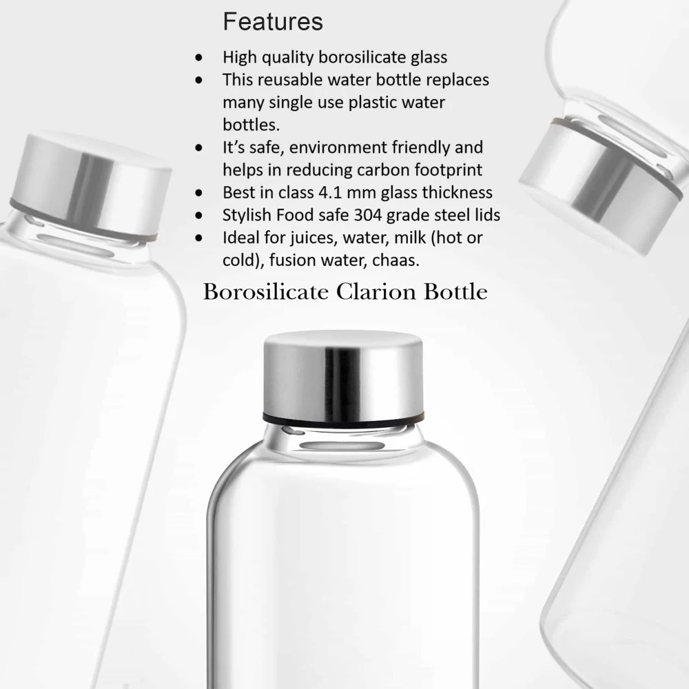 Clarion Borosilicate Glass Bottle (Treo by Milton) - Image 3