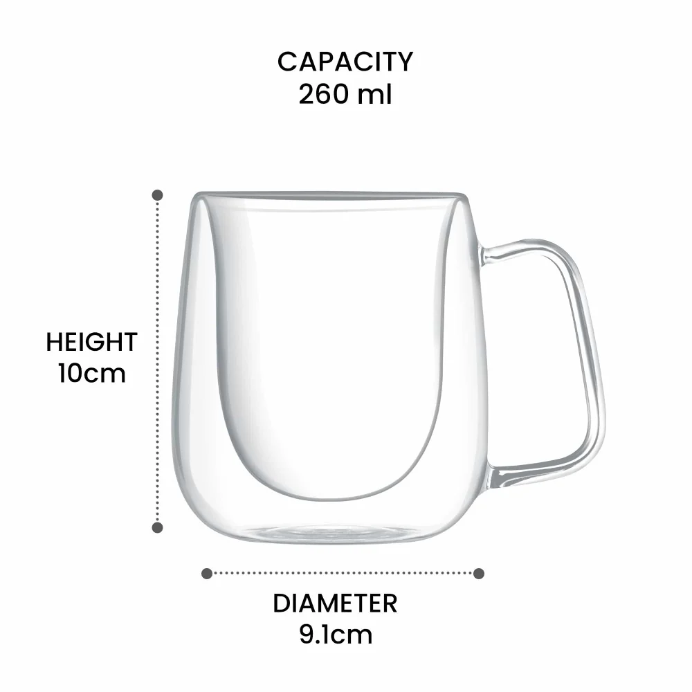 Double Wall Tea/Coffee Glass Mug (Treo by Milton) - Image 6