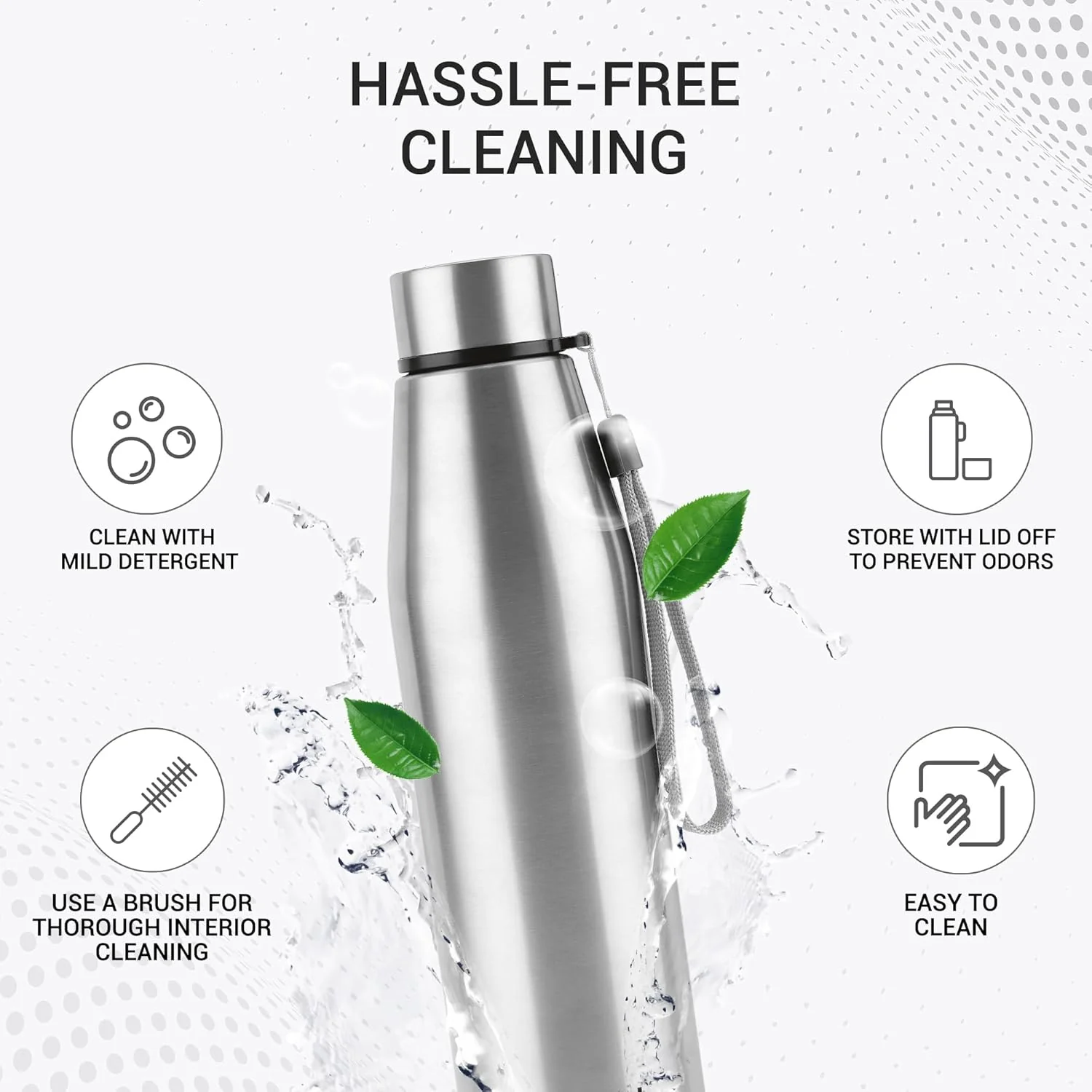 Drift Stainless Steel Bottle 950 ml (Pack of 3) (Milton) - Image 3