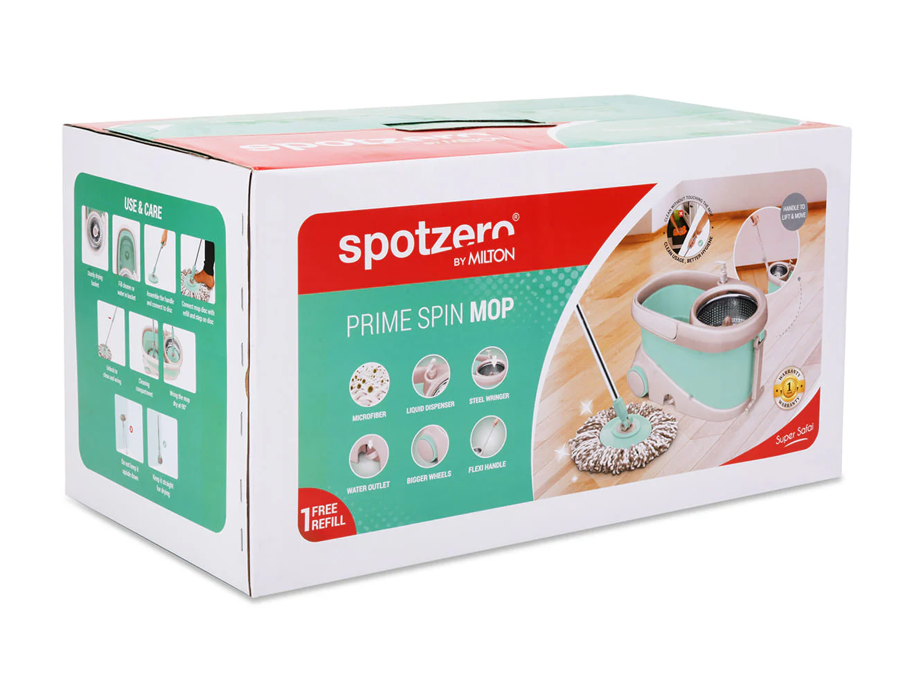 Prime Mop with Big Wheels and Stainless Steel Wringer (Spotzero by Milton) - Image 10